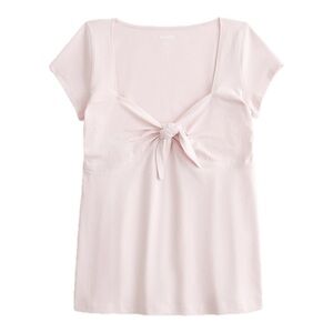 Elegant Pink Knot-Front Top